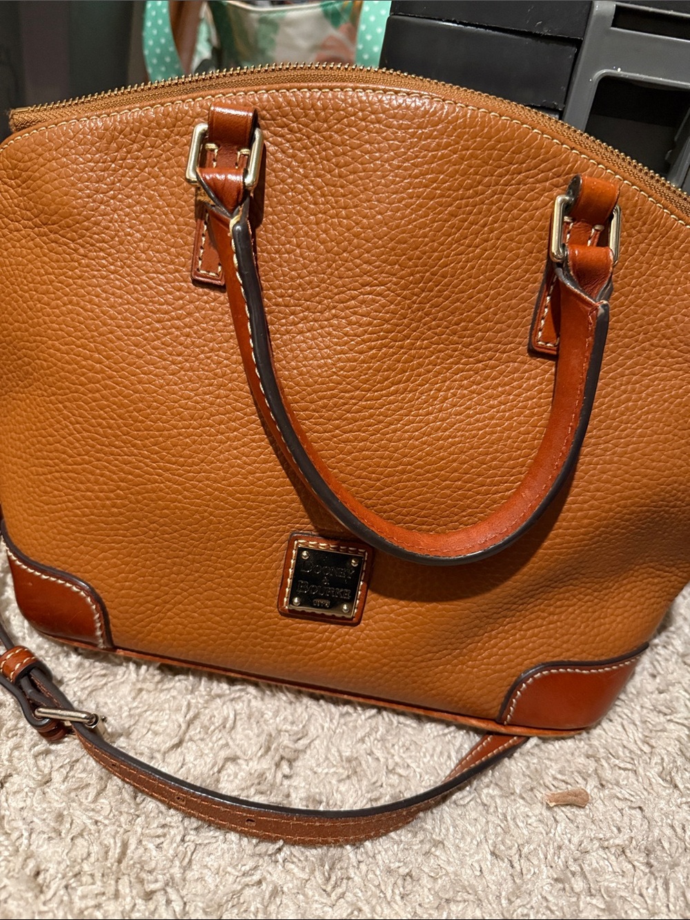 Dooney & Burke Structured Women's Satchel Bag in Cognac EUC